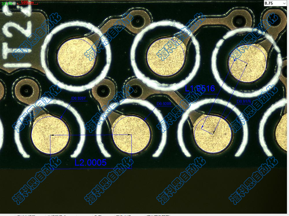 焊盘尺寸圆心距测量